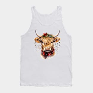 Christmas Highland Cow Tank Top